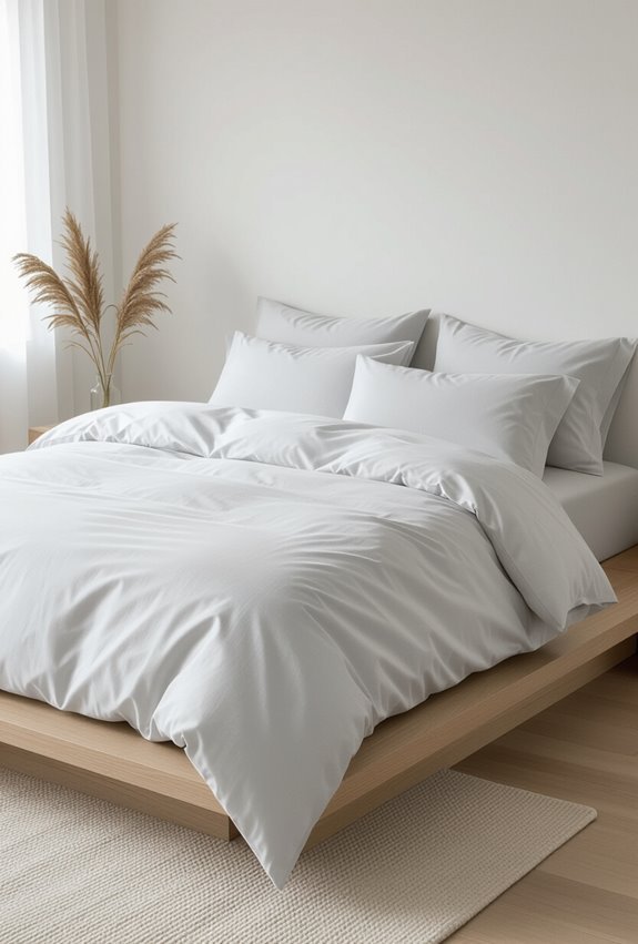sleek neutral minimalist bedding