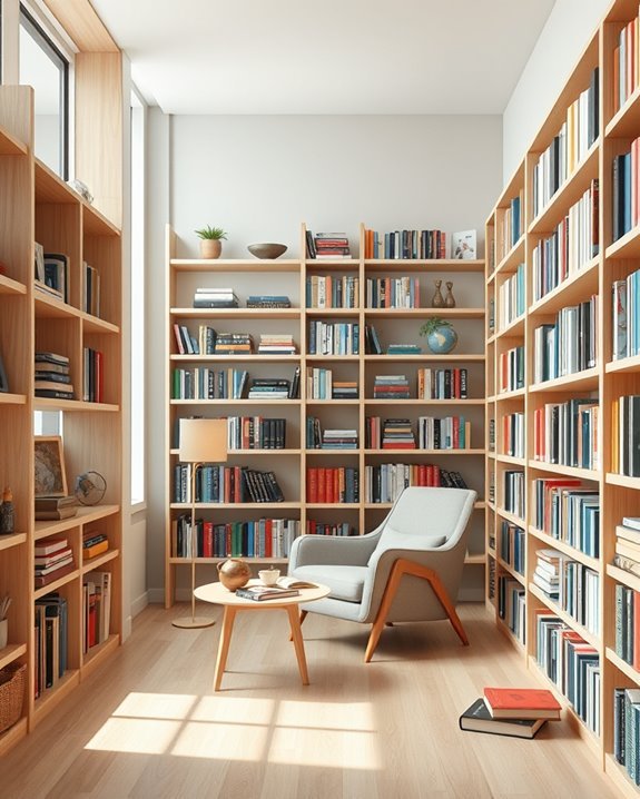sleek open shelving design