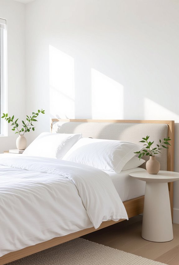 sleek platform bed setup