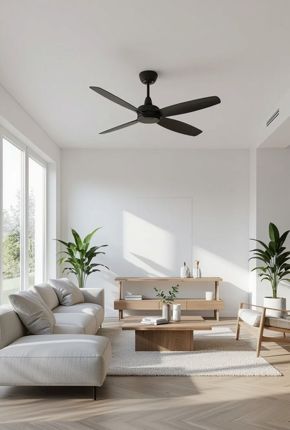 sleek platform fans minimalist ceilings