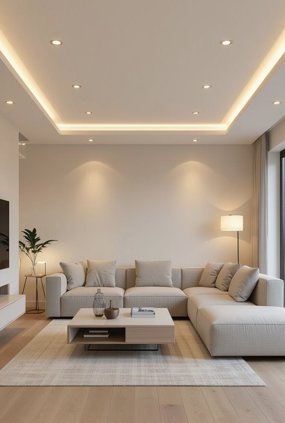 sleek recessed lighting layout