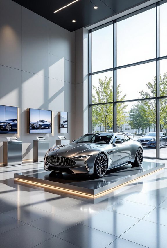 sleek reflective brushed metal accents