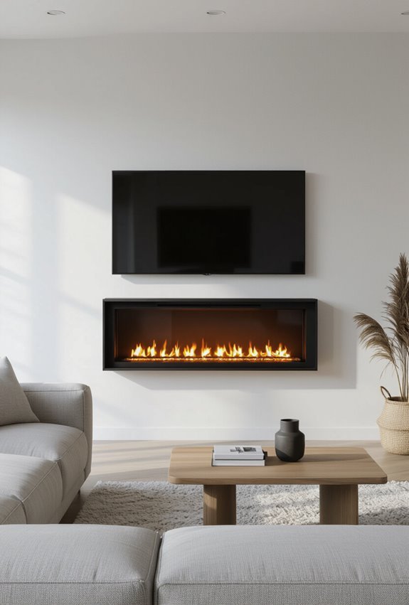 sleek remote controlled infrared fireplace