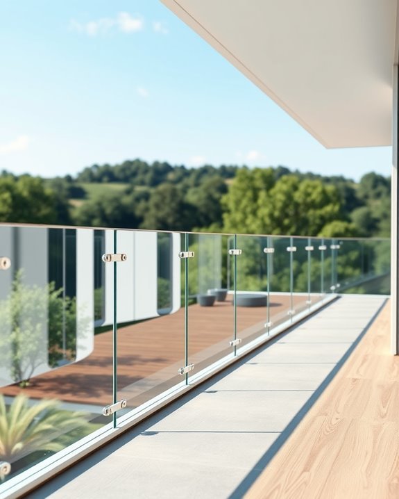 sleek safety glass railings