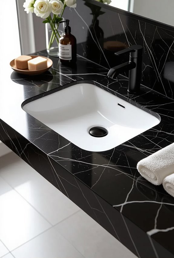 sleek seamless marble sink