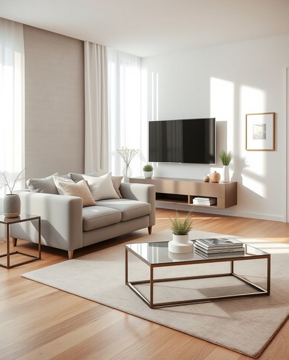 sleek serene bedroom design
