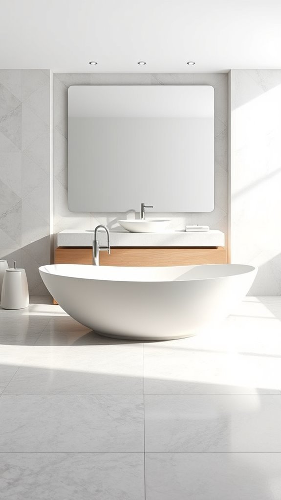 sleek serene minimalist bathroom