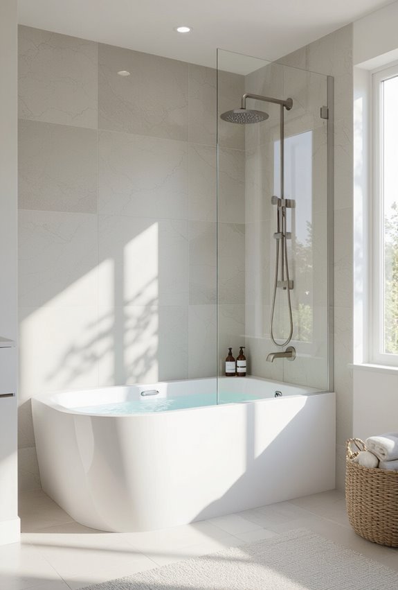 sleek serene minimalist bathtub design