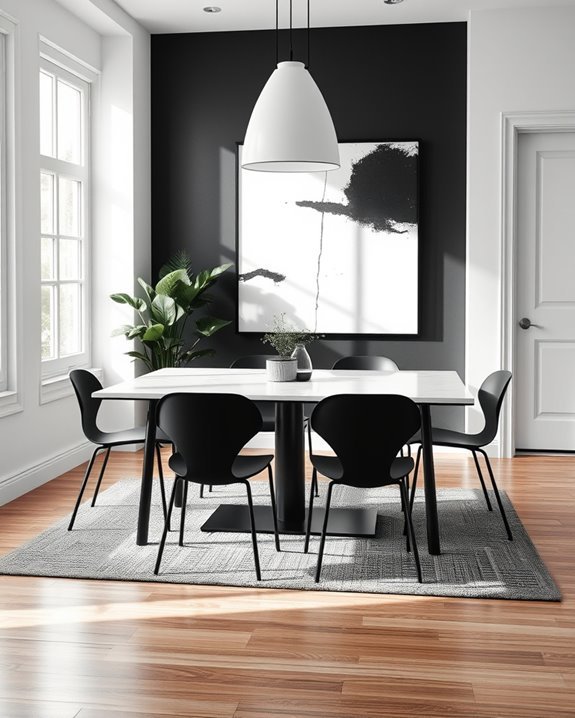sleek simple dining aesthetics