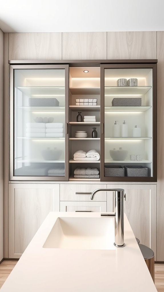 sleek sliding door cabinets