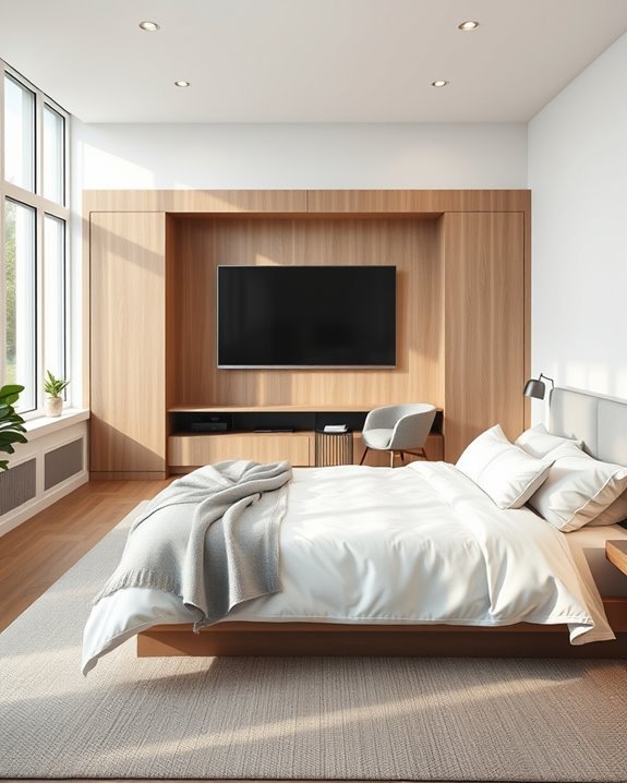 sleek sliding panel tv