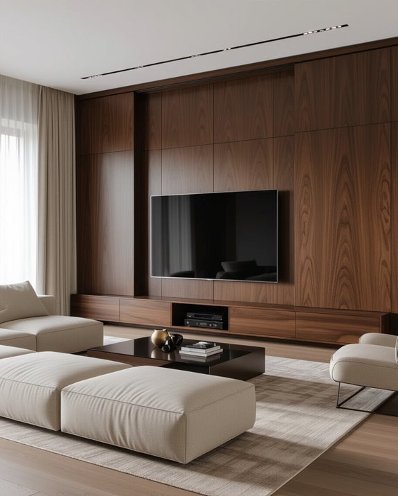 sleek sliding panel tv