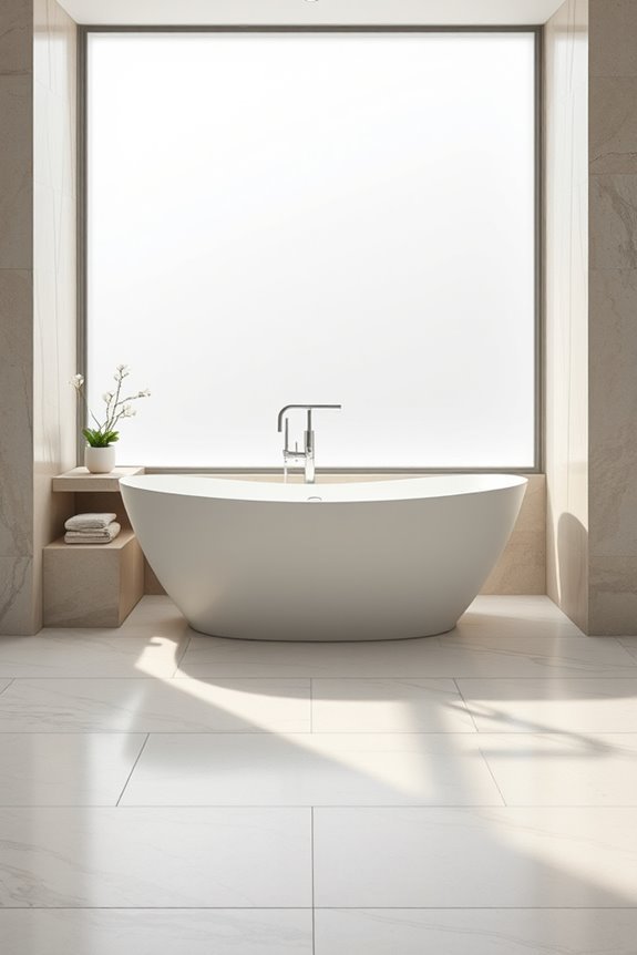 sleek spacious low maintenance tiles
