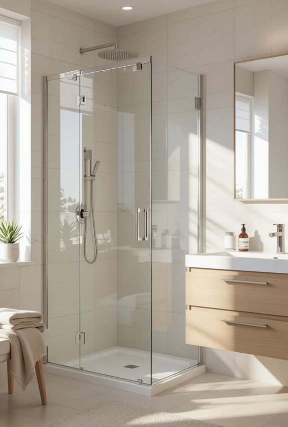 sleek tempered frameless glass doors