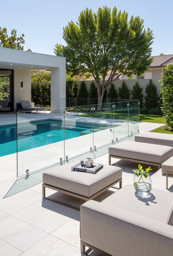 sleek tempered glass and slats