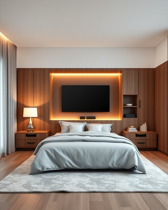 sleek tv with hidden storage