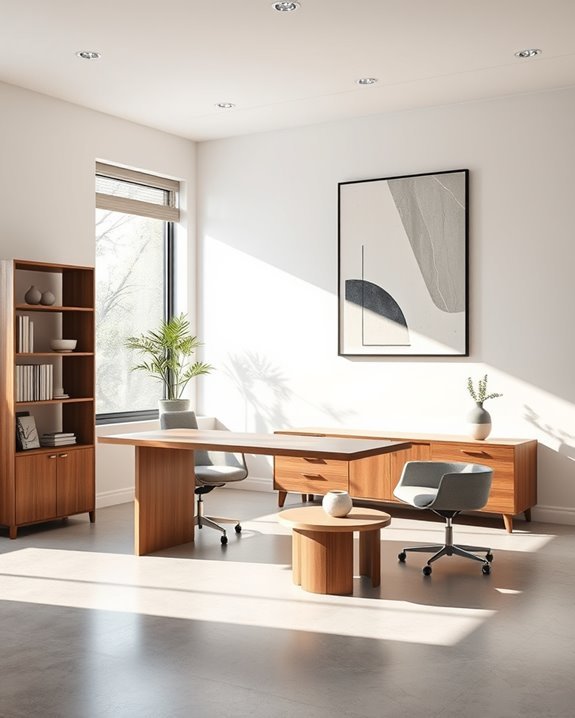 sleek uncluttered office design