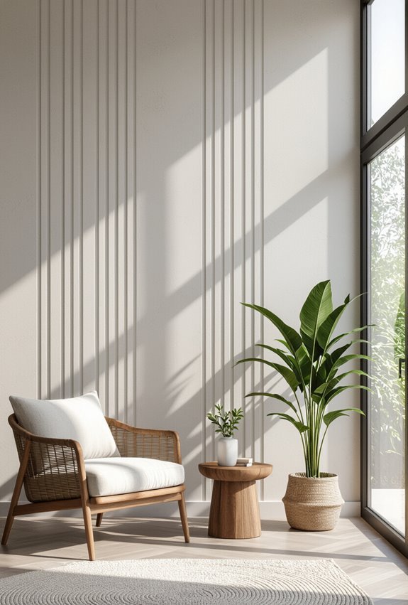 sleek vertical groove plaster