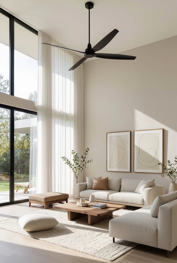 sleek vertical low profile fan
