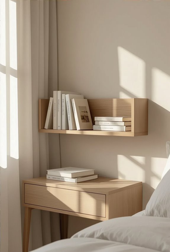 sleek wall mounted book ledges