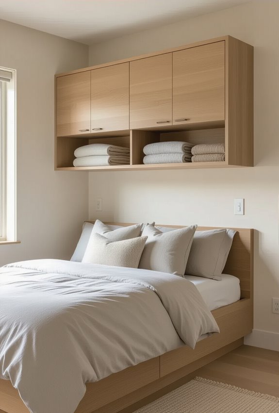 sleek wall mounted concealed storage