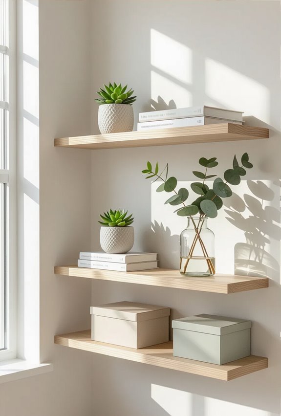 sleek wall mounted storage display