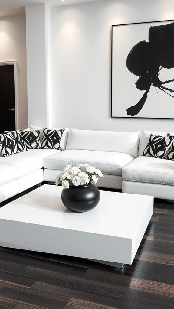 sleek white furniture elegance