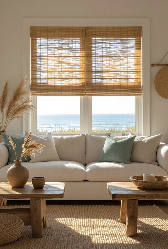 sliding bamboo shades soften