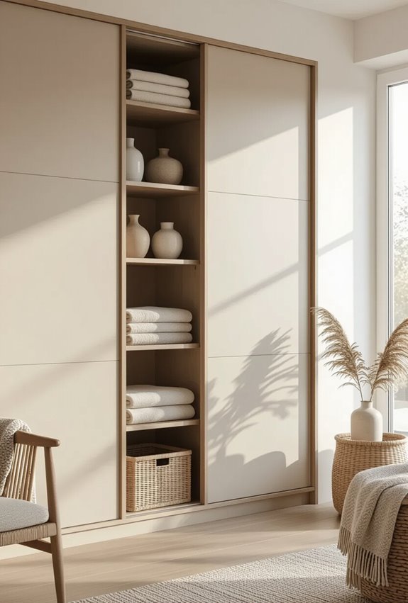 sliding door cupboards for space