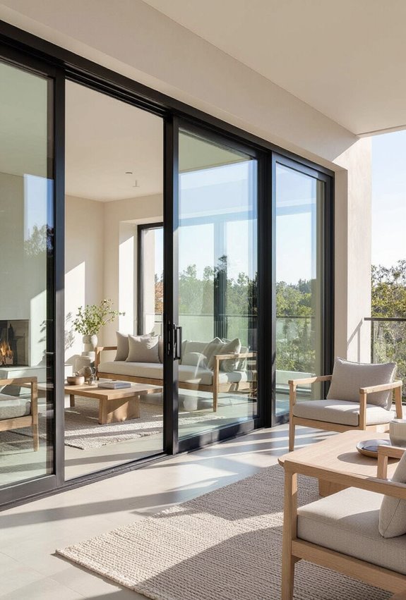 sliding doors with glazing