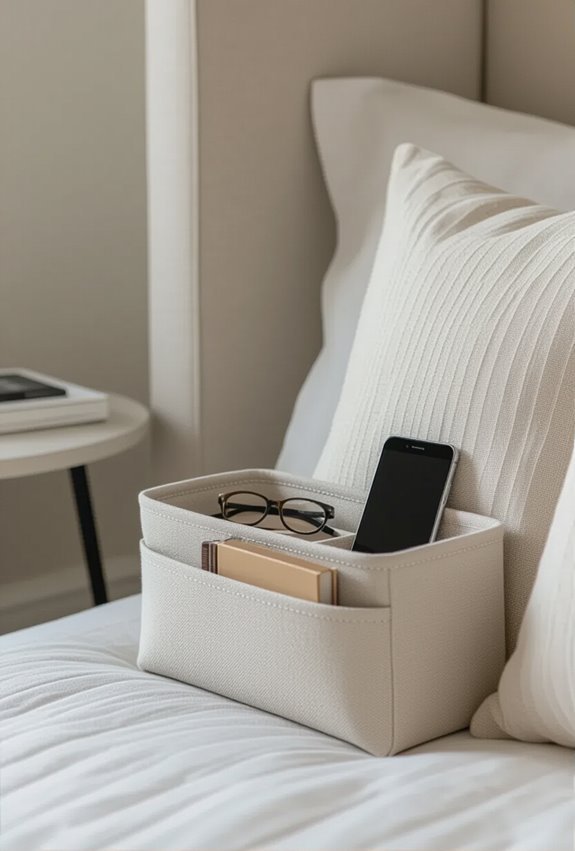 slim bedside caddy organizer