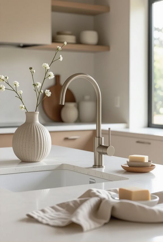 slim brass low arc faucet