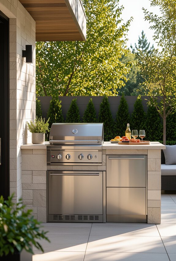 slim built in grilling corner
