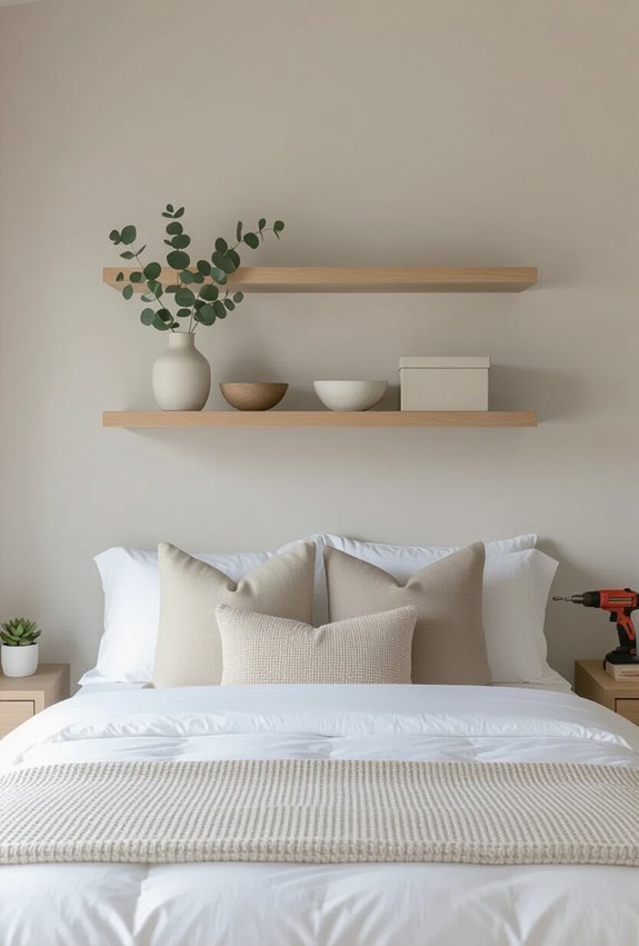 slim floating shelves for display
