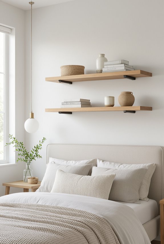 slim floating shelves minimal