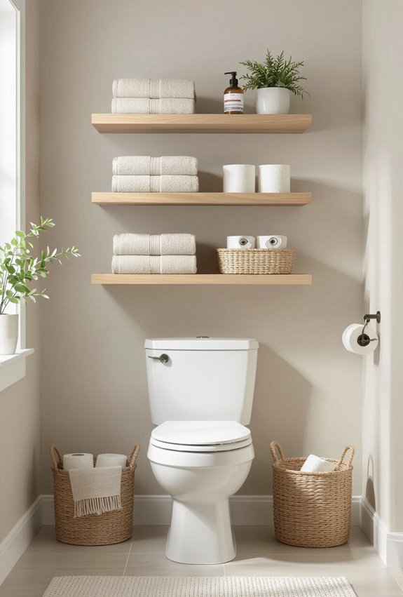 slim floating shelves storage
