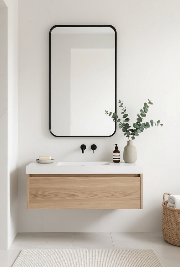 slim framed mirrors hidden mounts