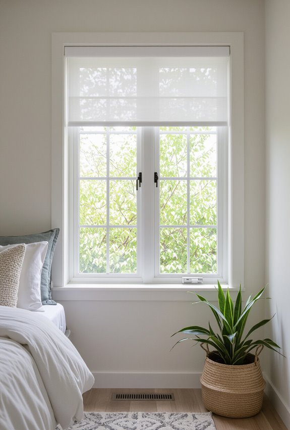 slim glass mounted sheer treatments