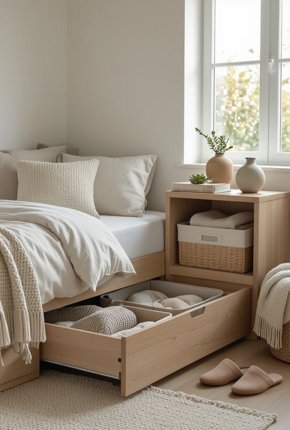 slim labeled rolling storage bins