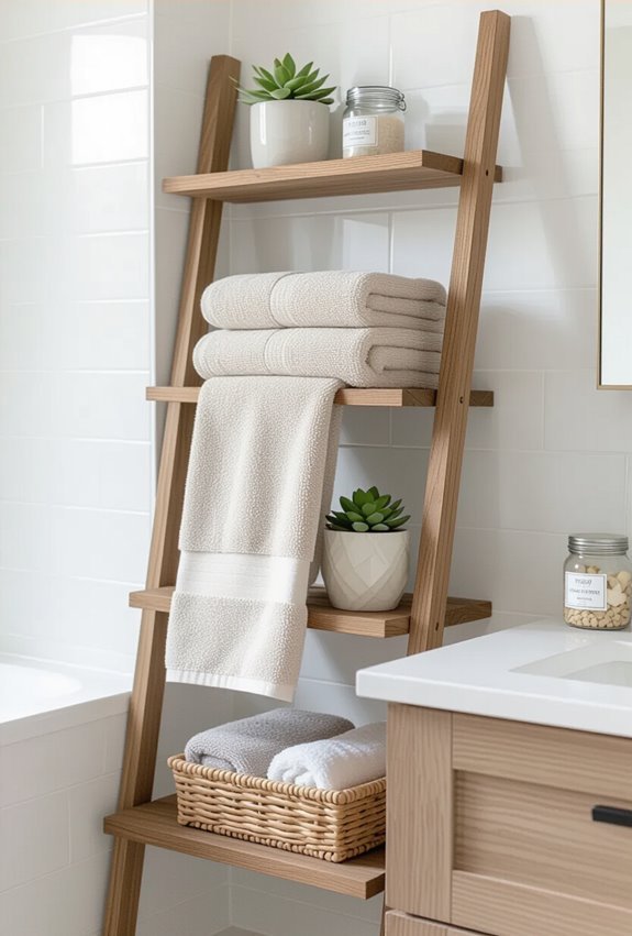 slim ladder shelf storage