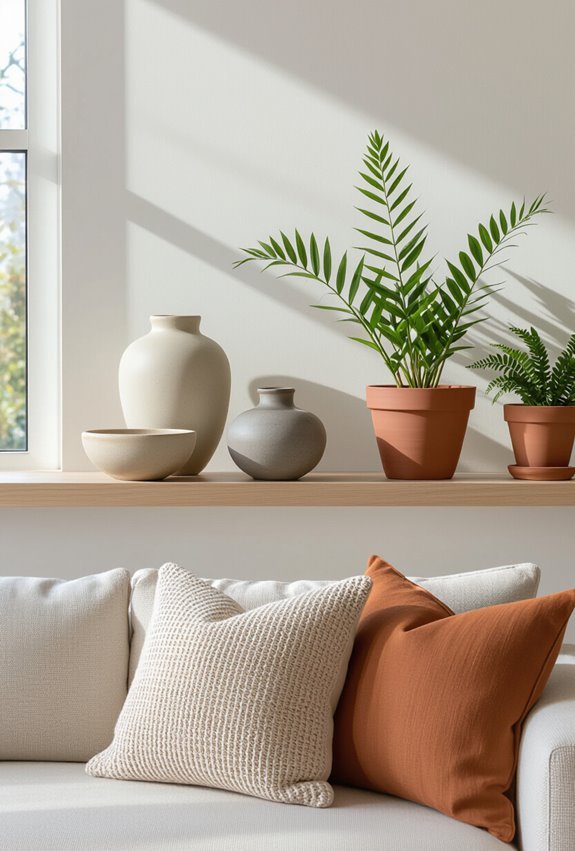 slim ledge with plants