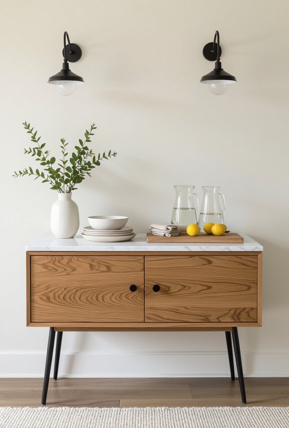 slim multifunctional buffet with storage