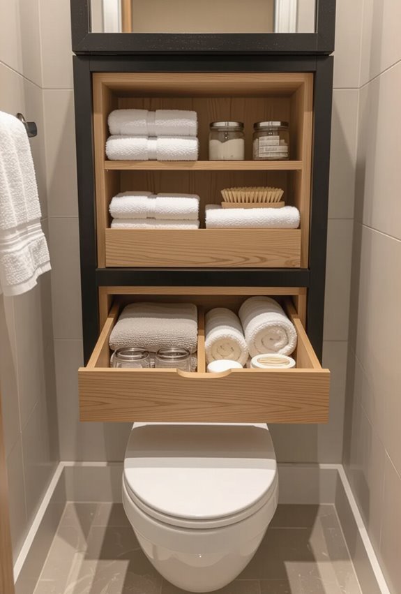 slim pull out bathroom organizer