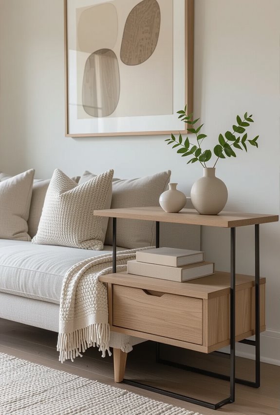 slim sofa back console table