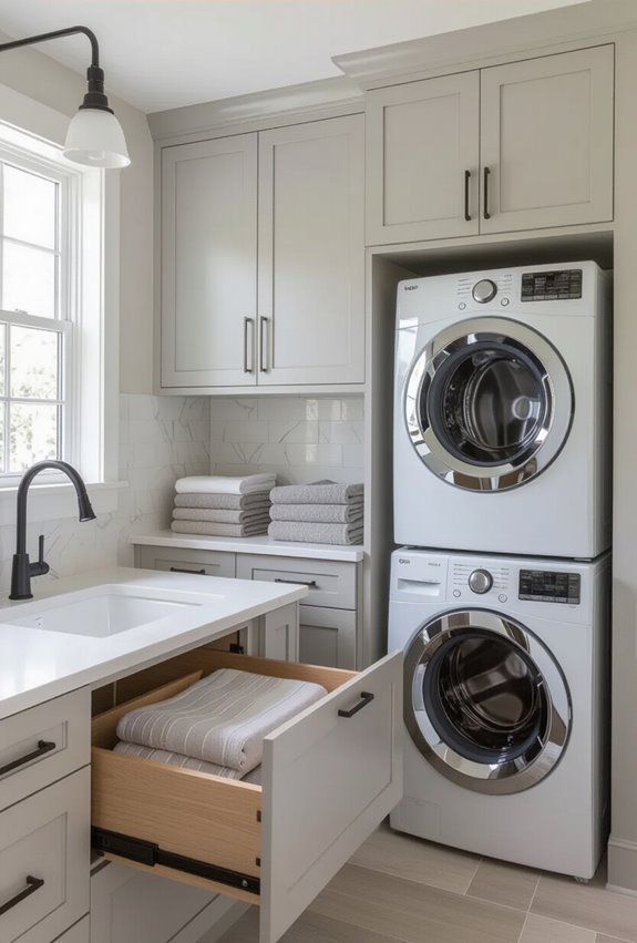 slim space saving laundry cabinets