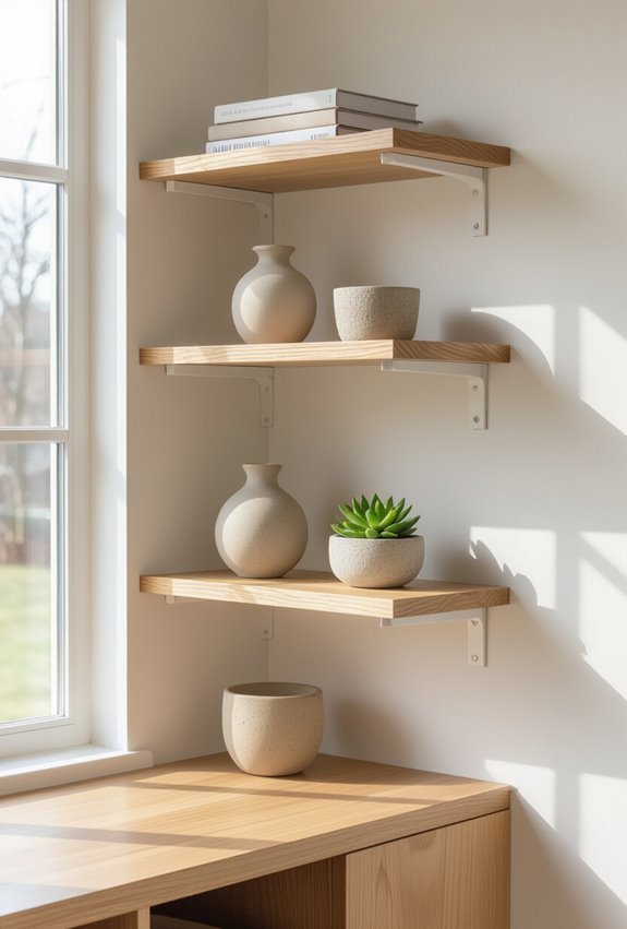 slim triangular swivel corner storage