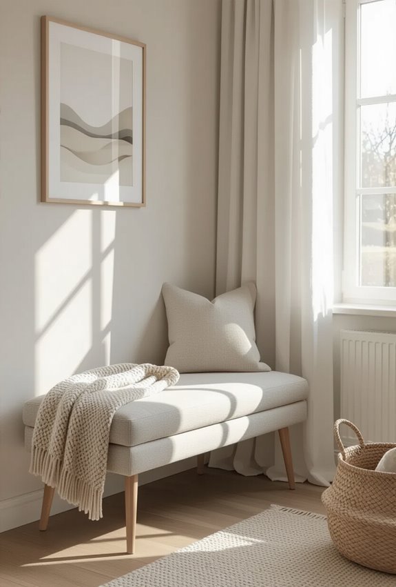 slim tufted arched bench