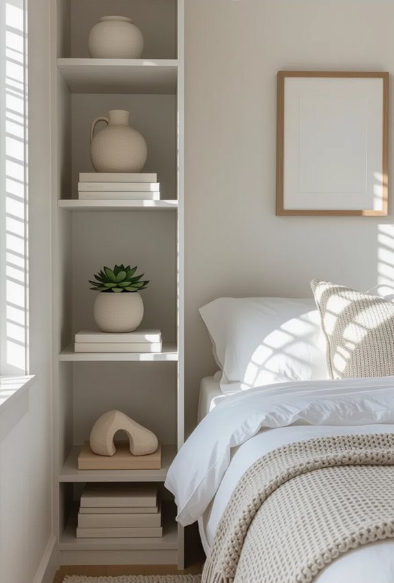 slim vertical bedside storage solution