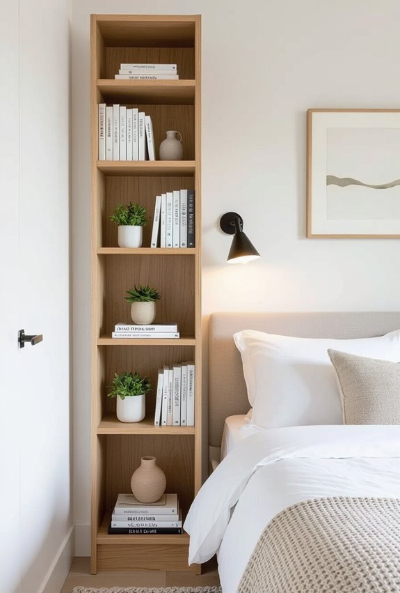 slim vertical bookshelf solutions