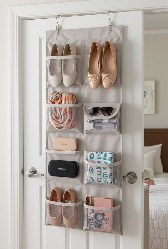 slim vertical door mounted storage